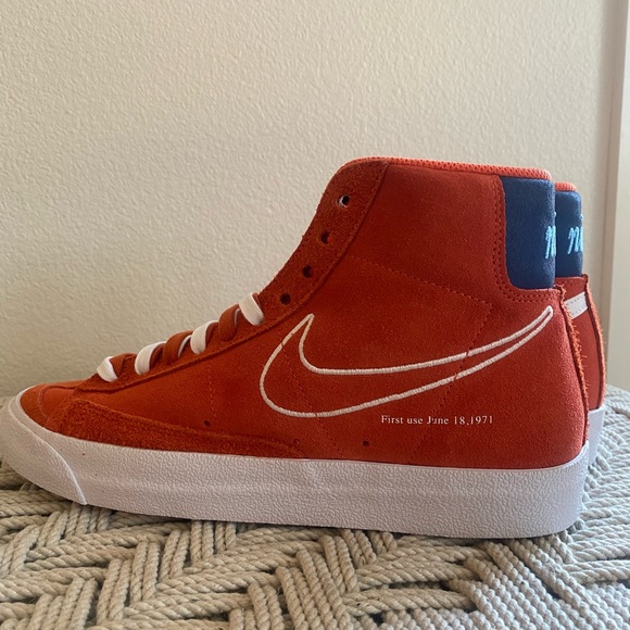 Nike blazer mid 77 orange suede shoes sneakers mens 9.5 10 - Picture 11 of 14